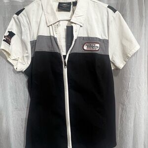 NWT Harley-Davidson Racing Black, White, and Gray Jacket